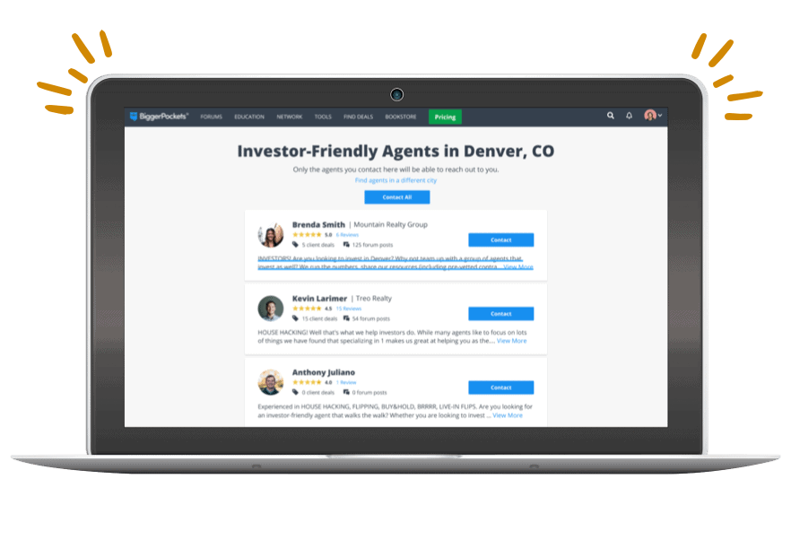 Investor-friendly real estate agent match